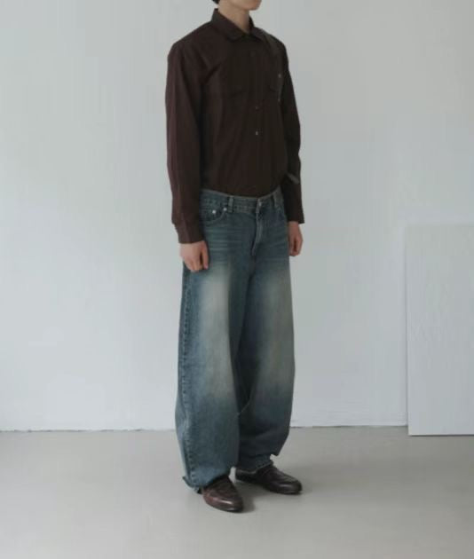 水洗錐形牛仔褲 Washed Barrel Jeans