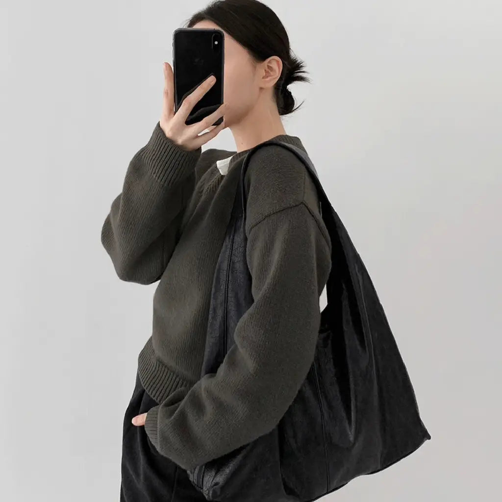 Leather Hobo Bag 軟皮流浪包