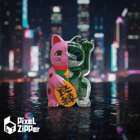 日本Pixel Zipper Kouun Neko 50:50 招財貓盲盒