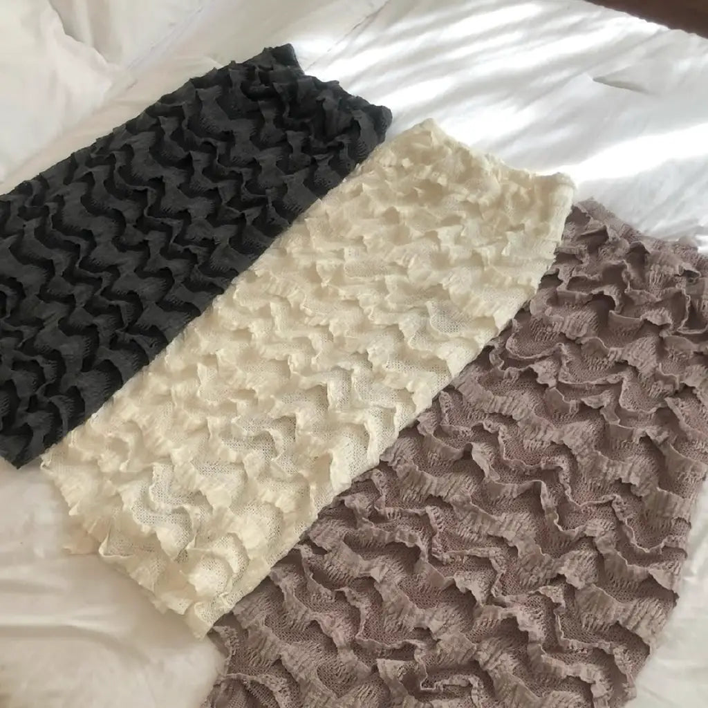 波浪鏤空針織長裙 Wave-Tiered Knit Maxi Skirt