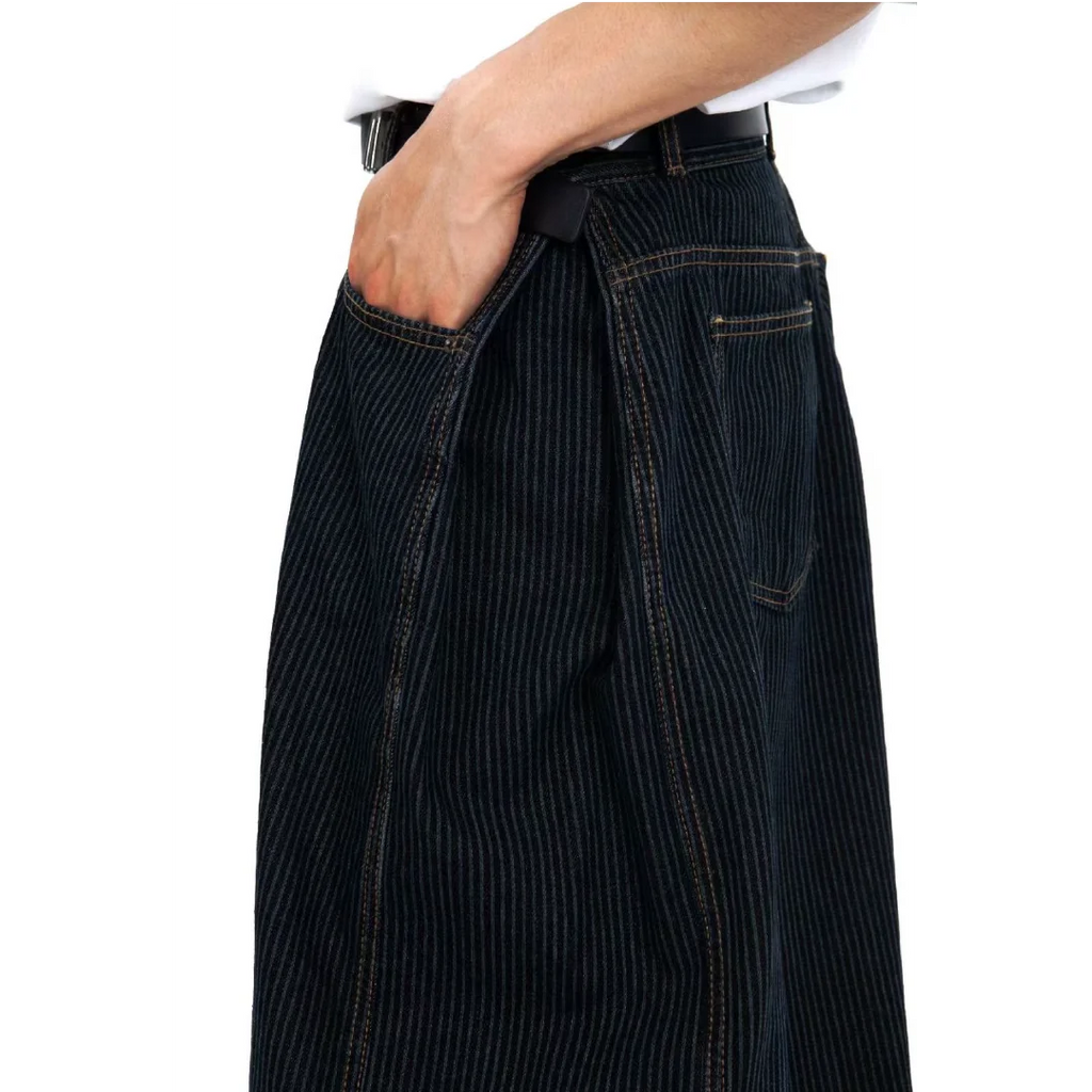 寬鬆條紋牛仔褲 Wide-Leg Striped Jeans - 圖 2