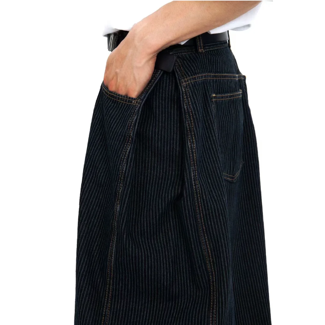 寬鬆條紋牛仔褲 Wide-Leg Striped Jeans - 圖 2