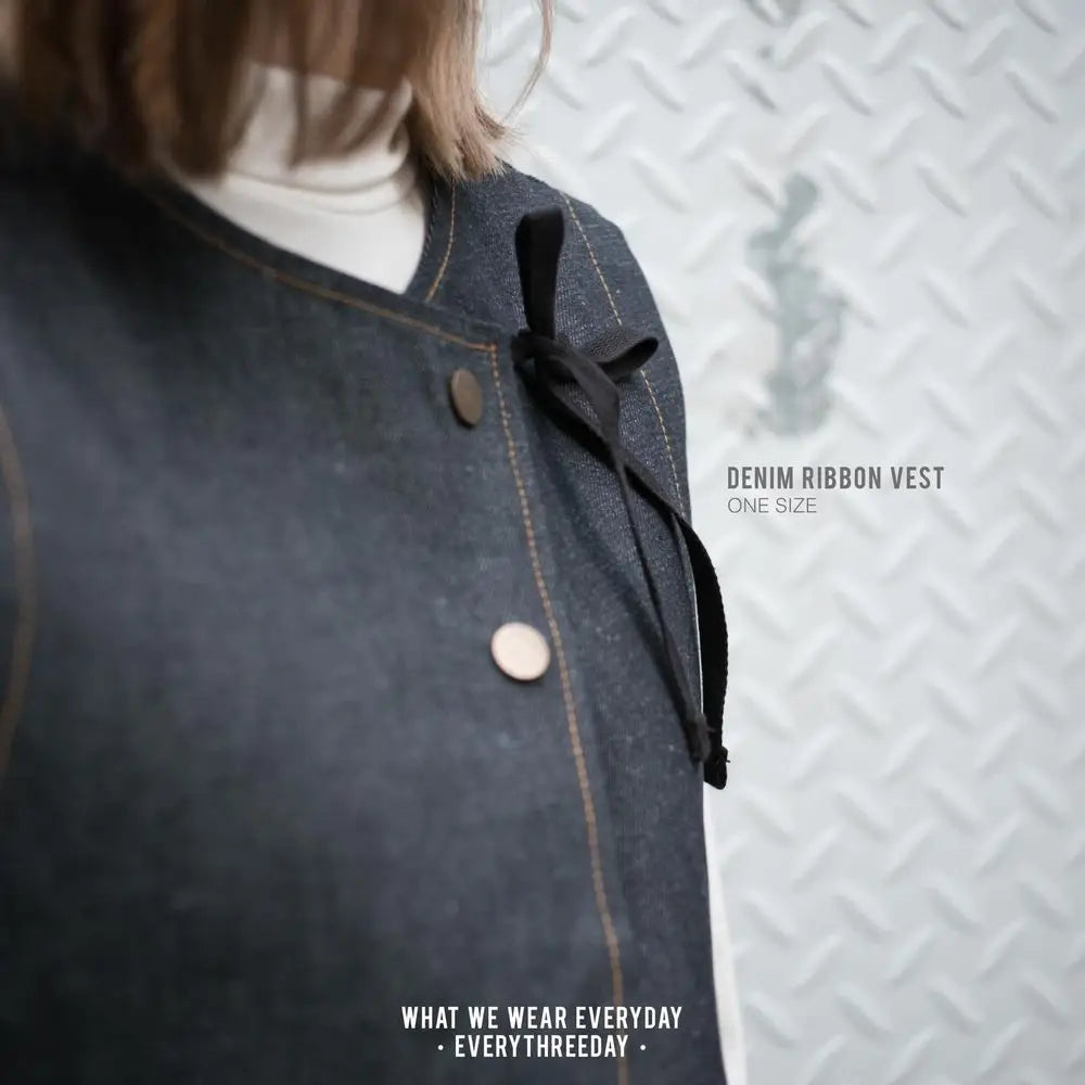 Denim Ribbon Vest