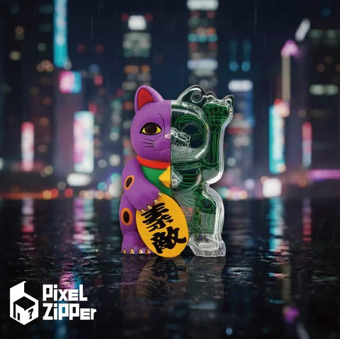 日本Pixel Zipper Kouun Neko 50:50 招財貓盲盒