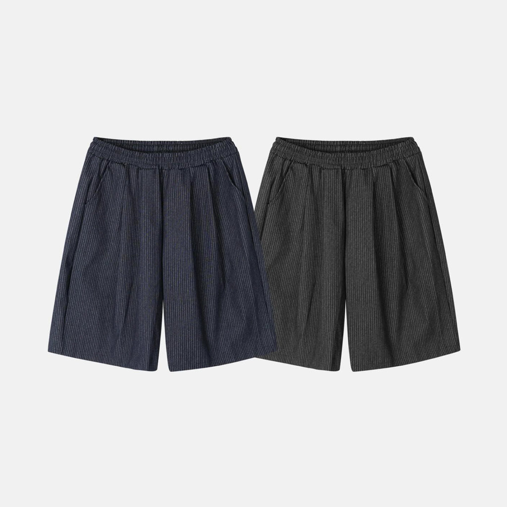 直紋牛仔五分褲 Striped Denim Shorts - 圖 3