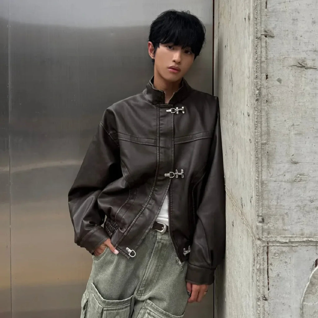 消防扣皮外套 Fireman Buckle Leather Jacket - 圖 2