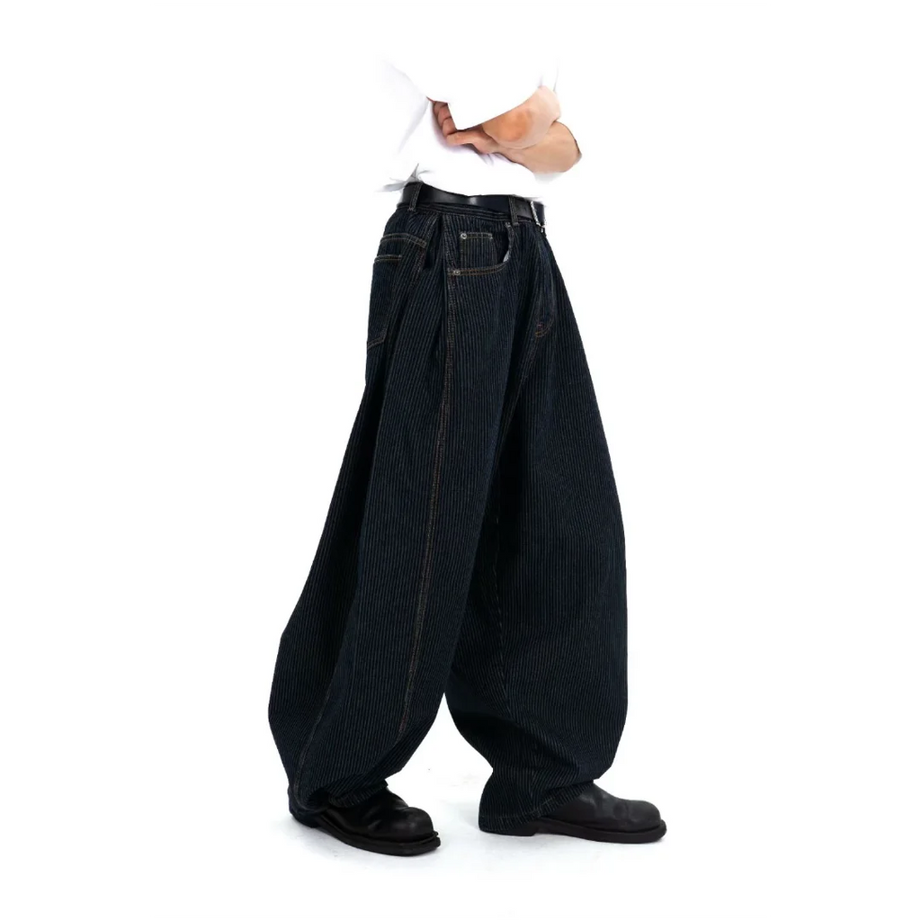 寬鬆條紋牛仔褲 Wide-Leg Striped Jeans - 圖 1