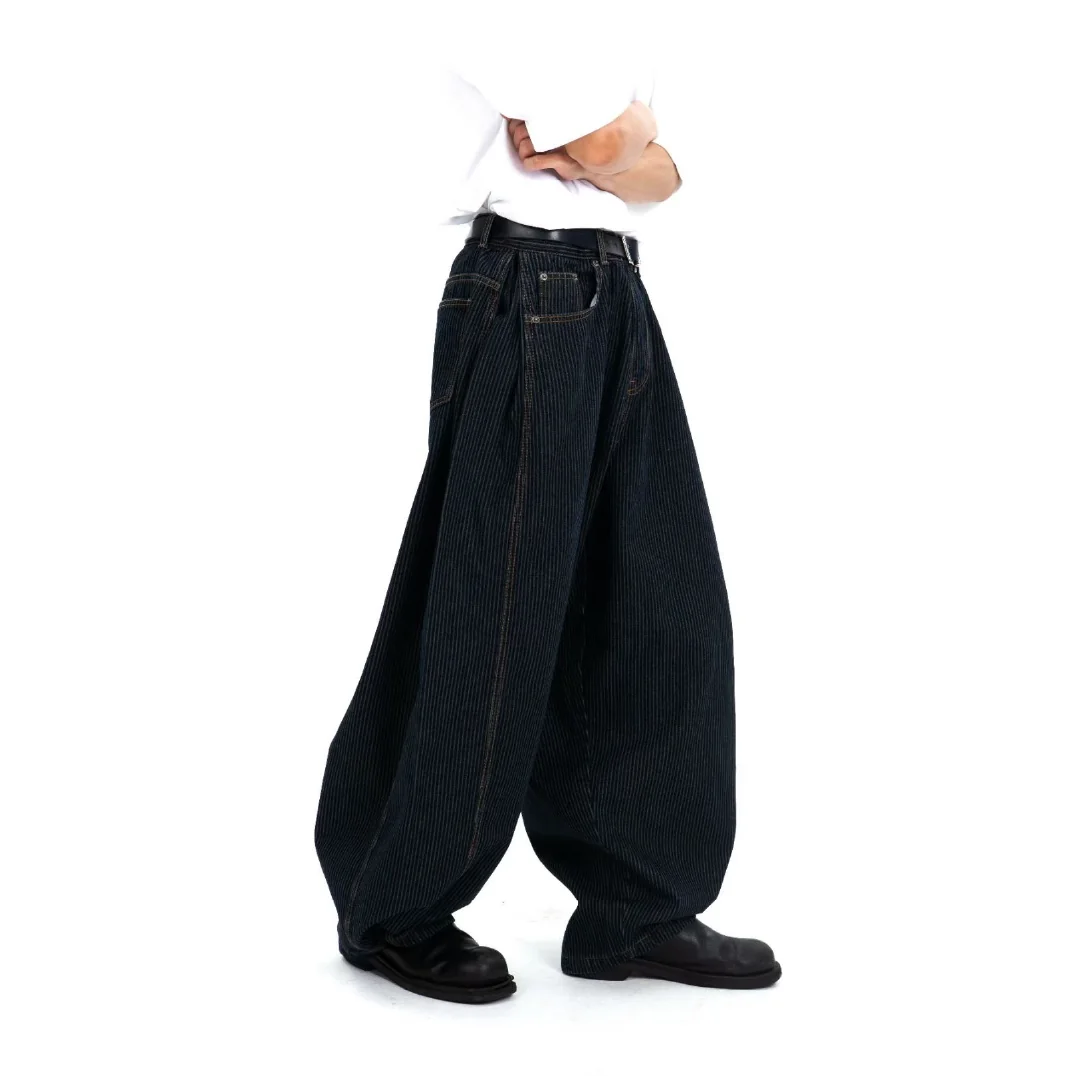 寬鬆條紋牛仔褲 Wide-Leg Striped Jeans - 圖 1