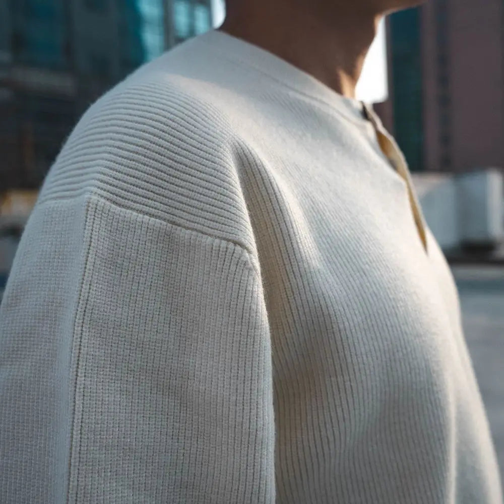 亨利領針織長袖 Henley Neck Long-sleeve Sweater