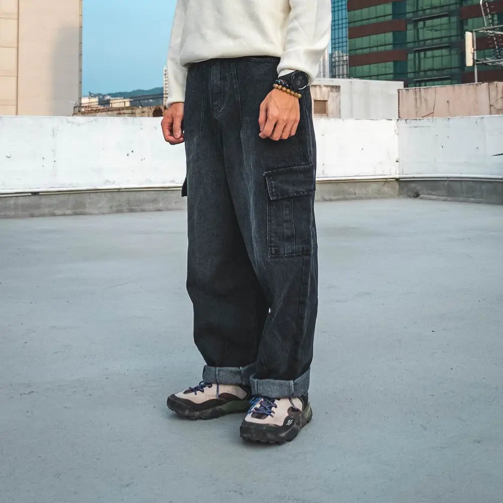 洗水牛仔闊褲 Balloon Washed Jeans