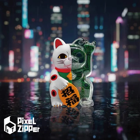 日本Pixel Zipper Kouun Neko 50:50 招財貓盲盒
