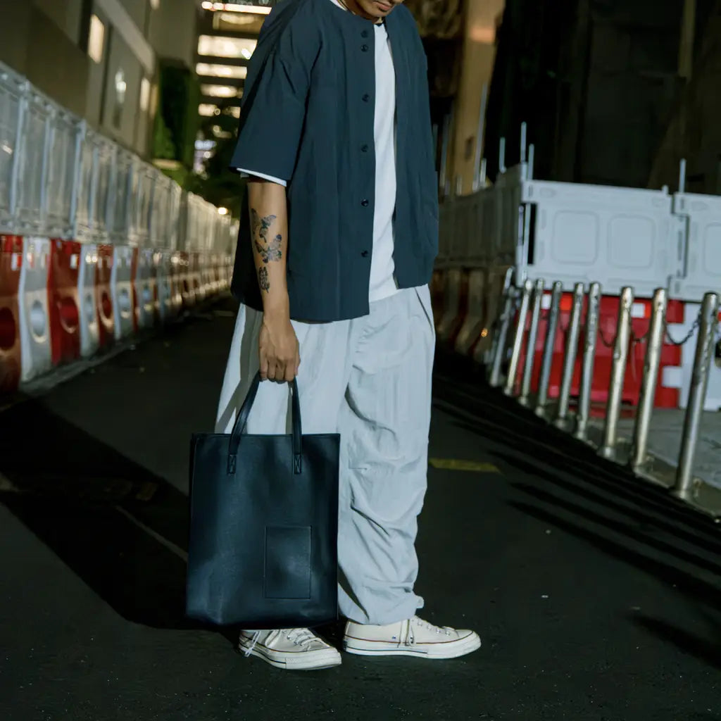 黑皮側背提包 Leather Tote Bag
