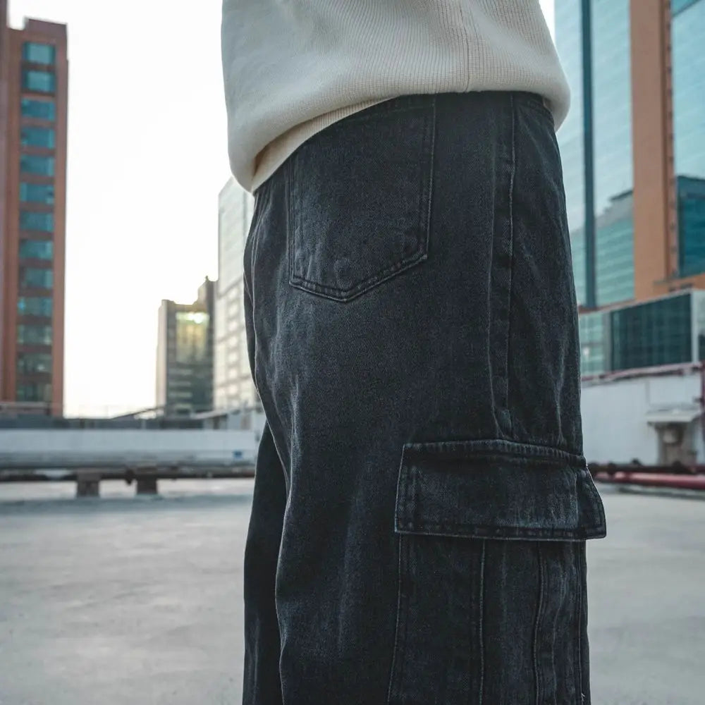 洗水牛仔闊褲 Balloon Washed Jeans