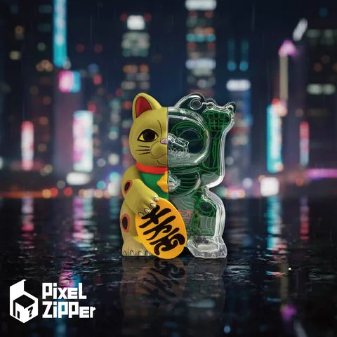 日本Pixel Zipper Kouun Neko 50:50 招財貓盲盒