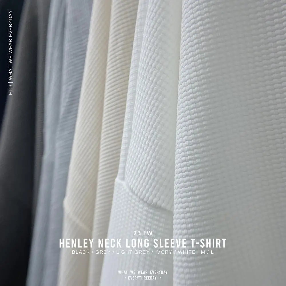 亨利領長袖T恤 Henley Neck Long Sleeve T-shirt