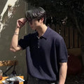 開領針織短袖衫 Open-neck Knitted Short Sleeve