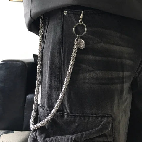 金屬花飾褲鍊 Silver Flower Pants Chain