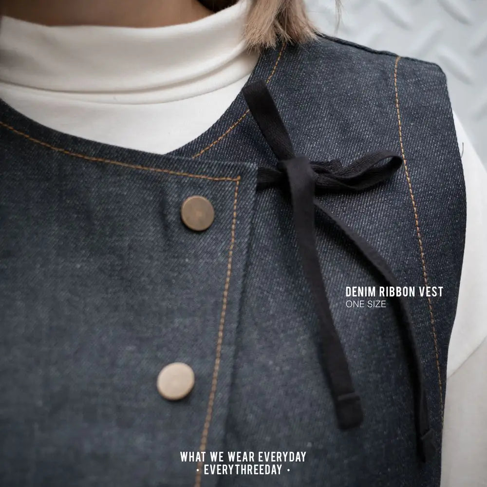 Denim Ribbon Vest