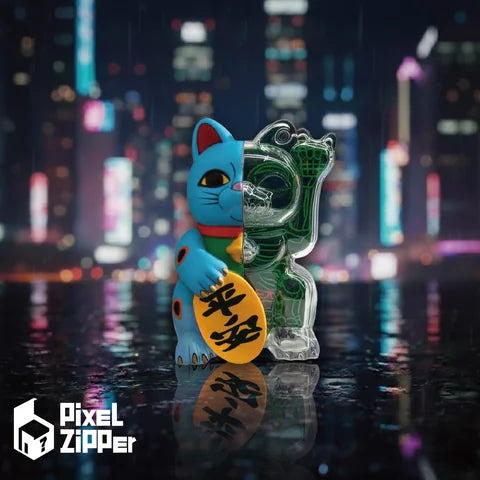 日本Pixel Zipper Kouun Neko 50:50 招財貓盲盒