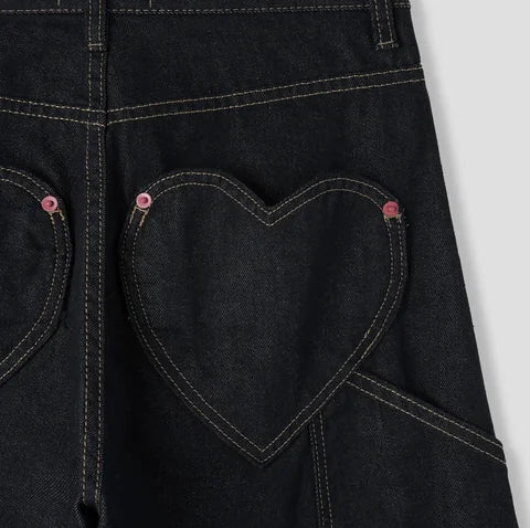 彎刀心型牛仔褲 Curved Heart Denim Pants