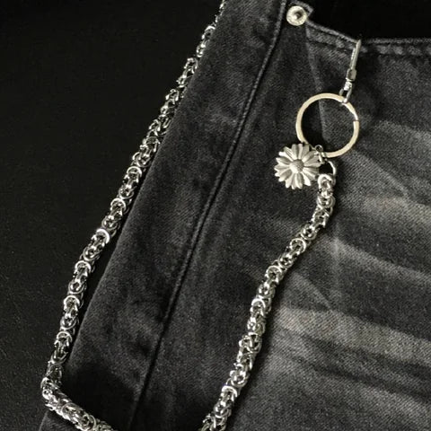 金屬花飾褲鍊 Silver Flower Pants Chain