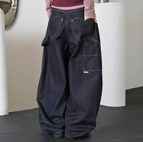 彎刀心型牛仔褲 Curved Heart Denim Pants