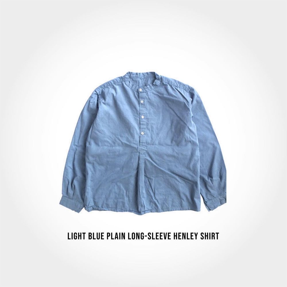 Plain Long Sleeve Henley Shirt