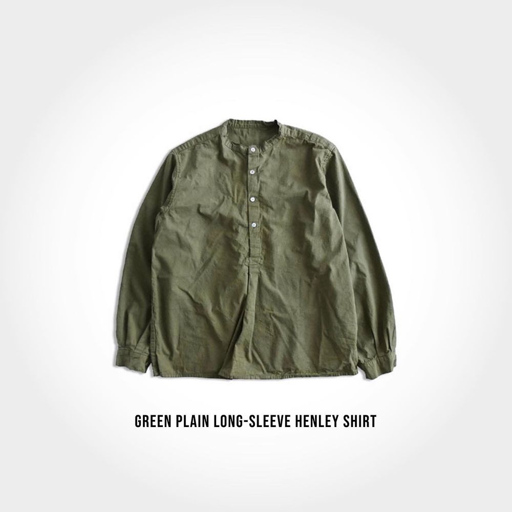 Plain Long Sleeve Henley Shirt