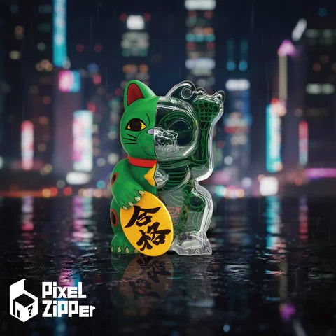 日本Pixel Zipper Kouun Neko 50:50 招財貓盲盒
