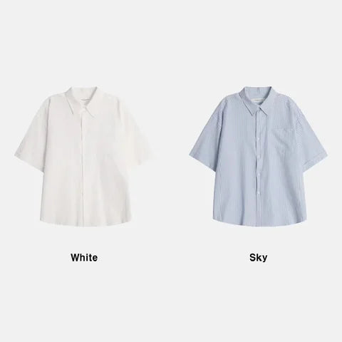 簡約條紋短袖恤衫 Stripe Short Sleeve Shirt